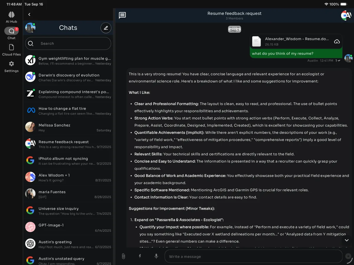 Use AI inside your real group conversations.